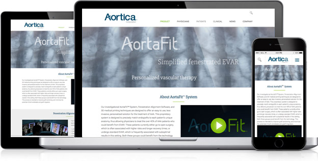 medical product web design